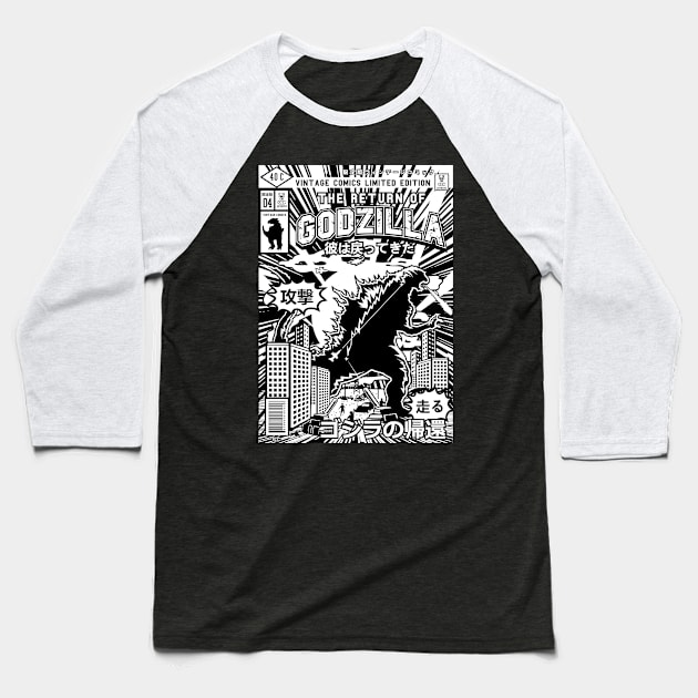 Comic Book - Return Of Godzilla Baseball T-Shirt by ShirzAndMore